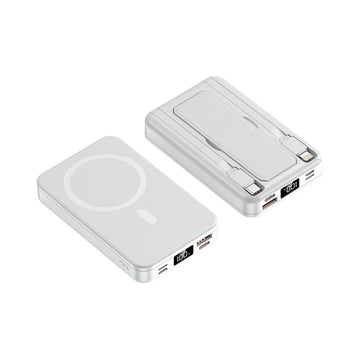 PBW011 Magnetic Stand Power Bank 22.5W 10000mAh with Built-in Cables - Divvow
