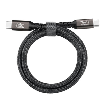 PQ001 Type-C to Type-C Aluminum Alloy Braided Cable, 5A 240W Fast Charging - Divvow