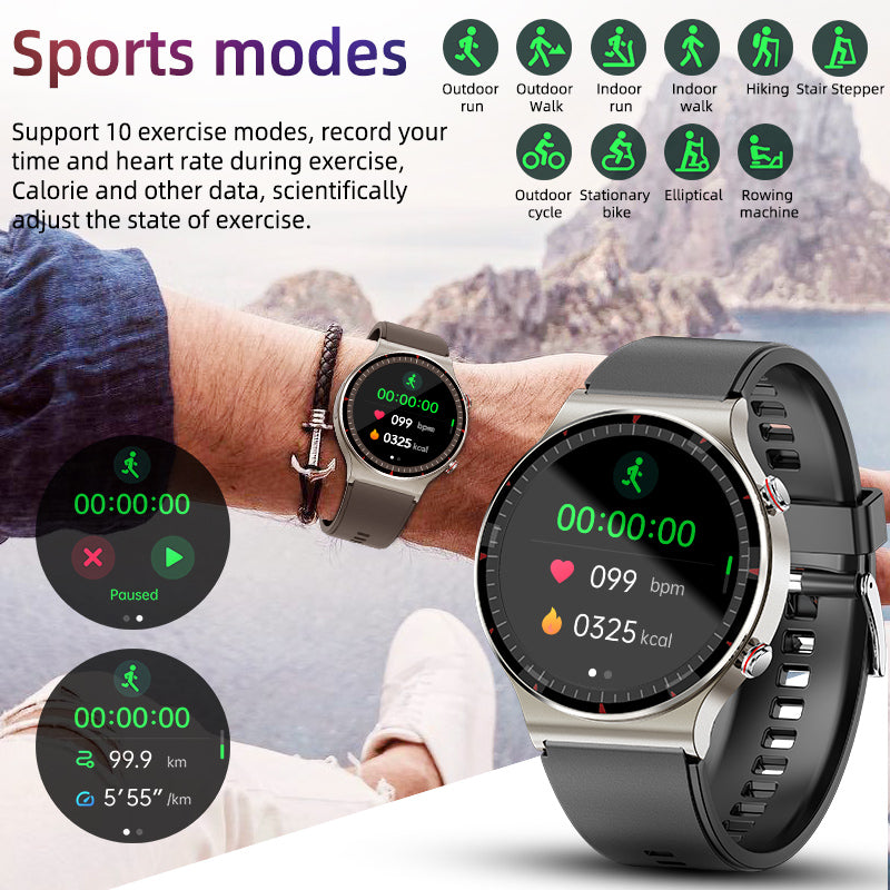 G08 Leather Medical-Grade ECG Smart Watch - Divvow