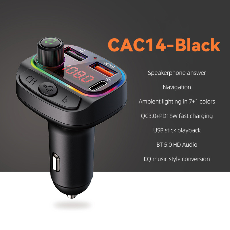 CAC14 CAC15 Car Charger LED Bluetooth MP3 Player FM Transmitter - Divvow