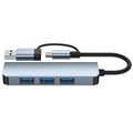 HU2013TU3 4-in-2 Hub USB-C/USB3.0 to 4*USB3.0 - Divvow
