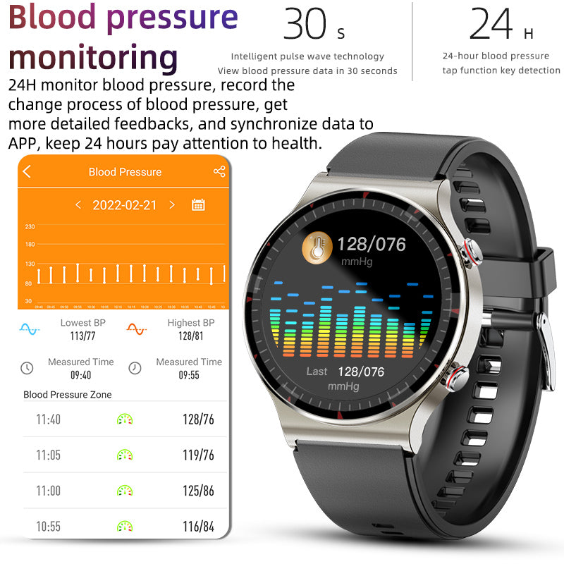 G08 Leather Medical-Grade ECG Smart Watch - Divvow