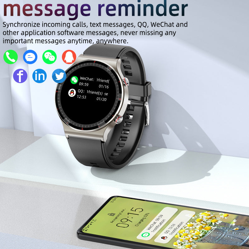 G08 Leather Medical-Grade ECG Smart Watch - Divvow