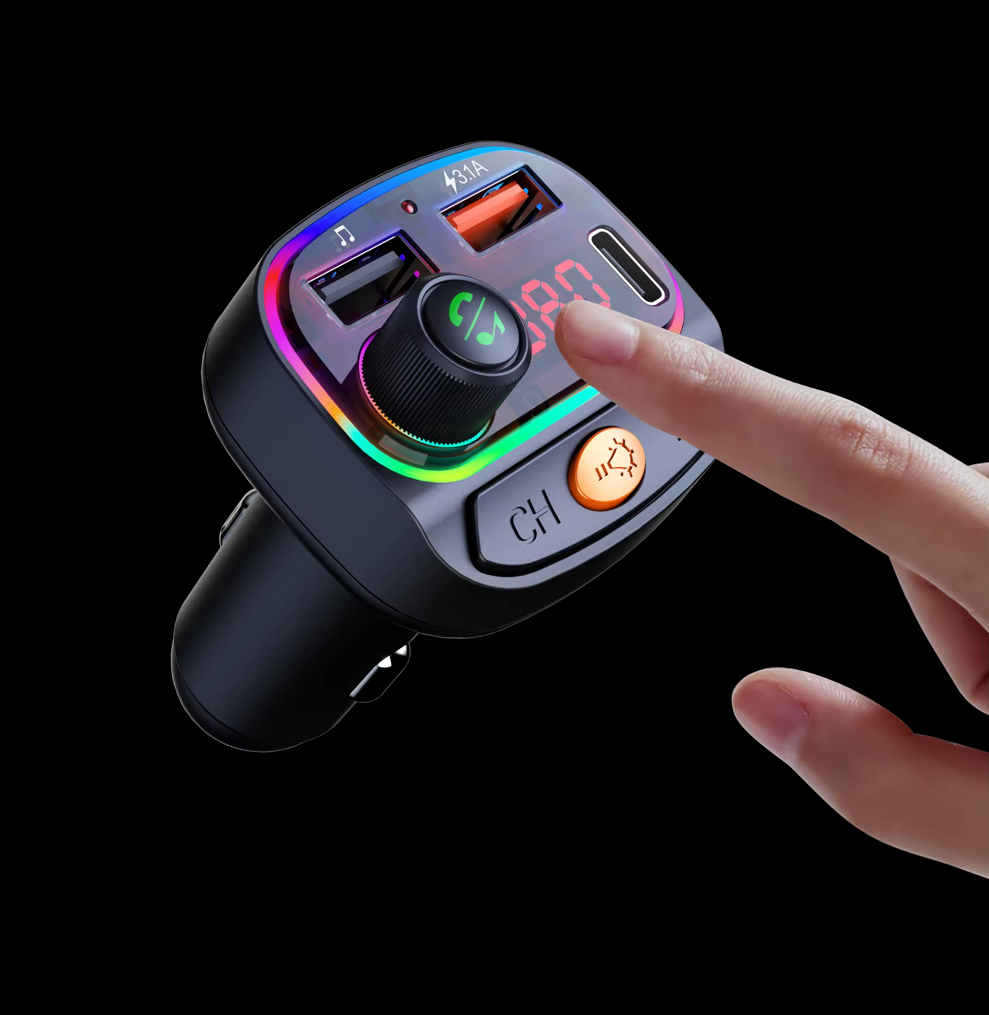 CAC14 CAC15 Car Charger LED Bluetooth MP3 Player FM Transmitter - Divvow