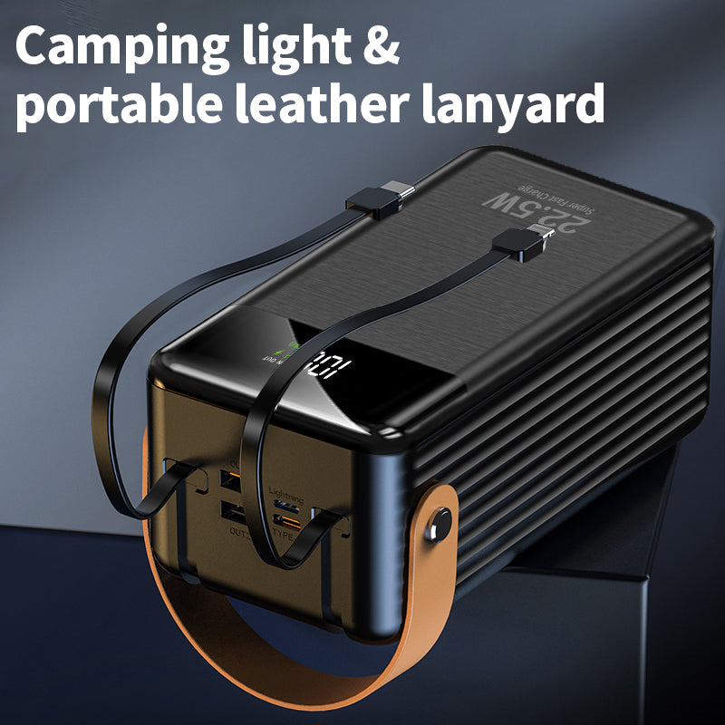 PBISDX101S 60000mAh Dual Cables Power Bank with Camping Light - Divvow