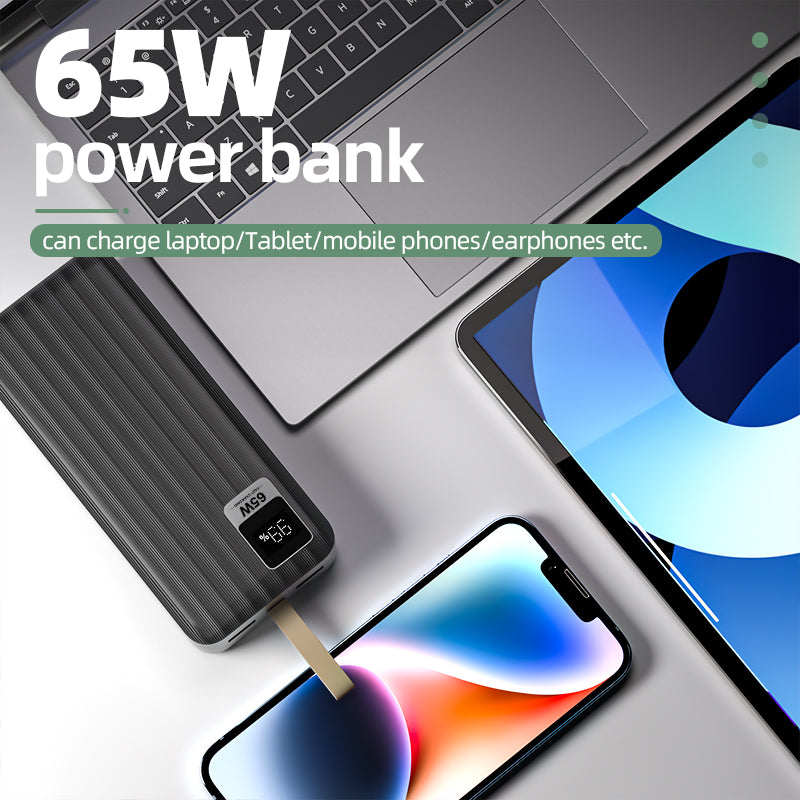 PBISK532LP 30000mAh 65W Lanyard Power Bank with Digital Display - Divvow
