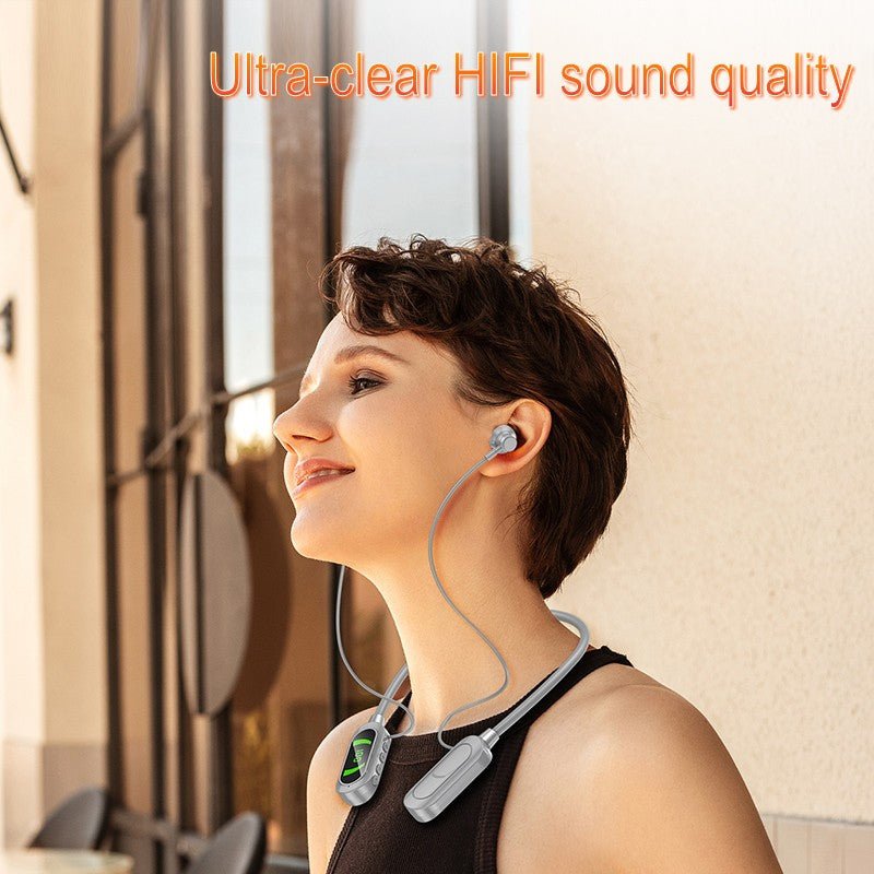 BEYG07 Neckband Bluetooth Earphones with Digital Display - Divvow