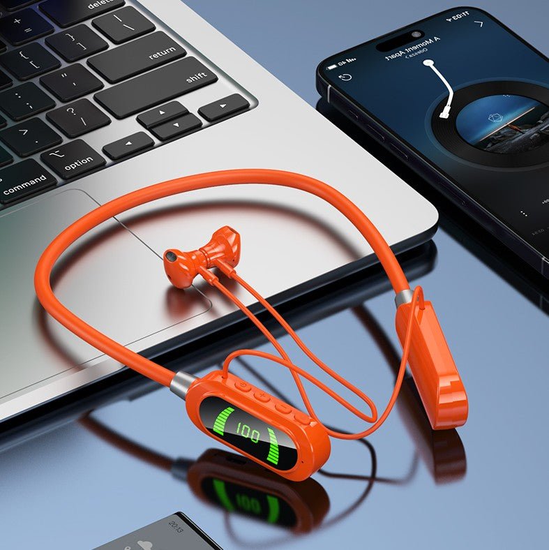 BEYG07 Neckband Bluetooth Earphones with Digital Display - Divvow