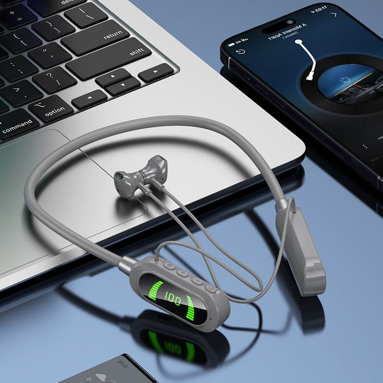 BEYG07 Neckband Bluetooth Earphones with Digital Display - Divvow